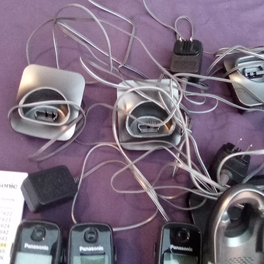 Panasonic Black Cordless Phone System with Multiple Handsets